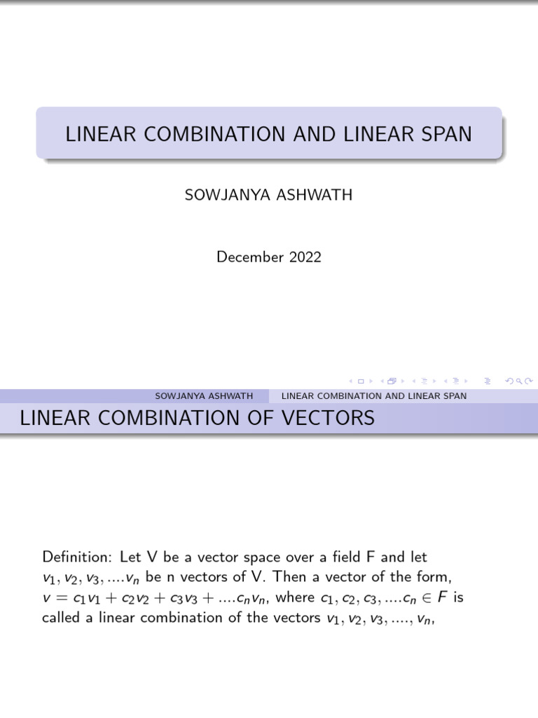 Span Linear Combination