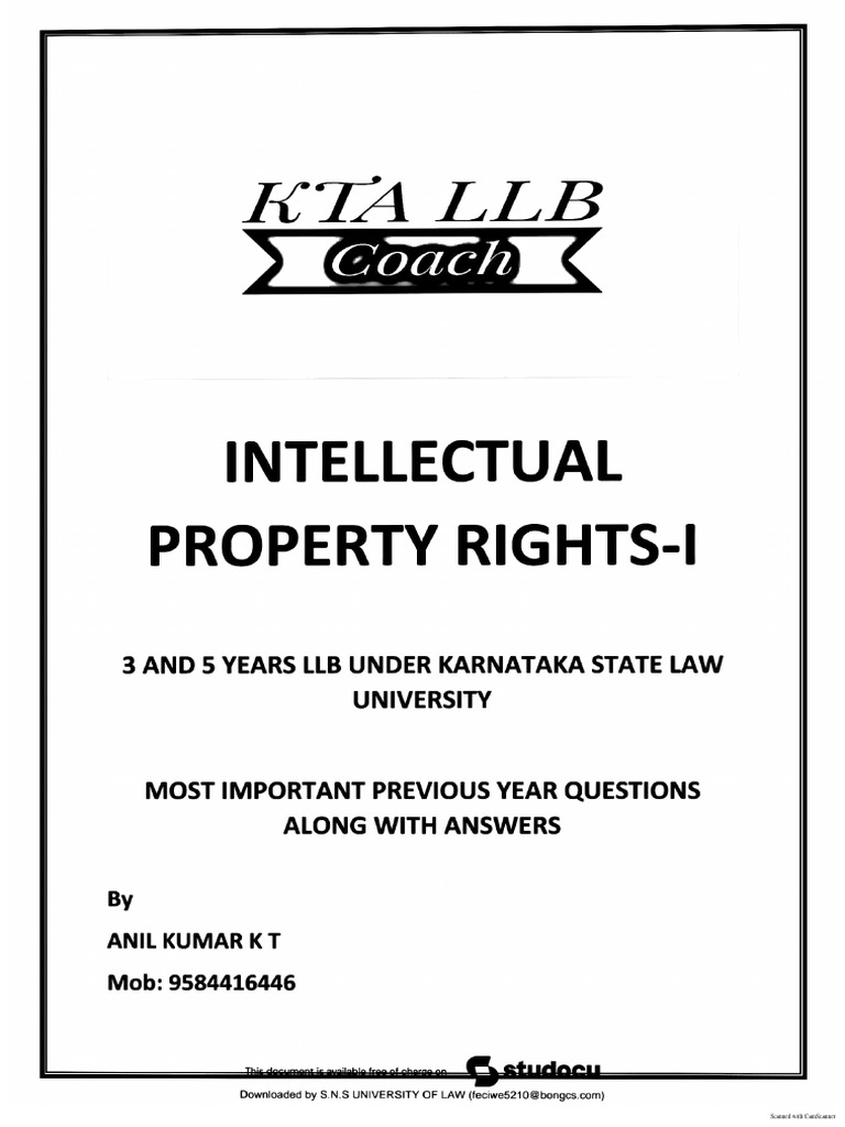 IPR Notes Kta Coach | PDF