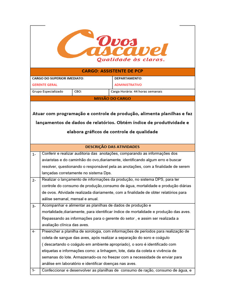 Assistente de PCP | PDF