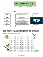 Exercices Tables de 2 À 5 Récapitulatif Au Ce1