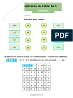 Exercices J'apprends La Table de 5 Au Ce1