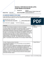 Annual Professional Performance Review (Appr) Teacher Observation Report