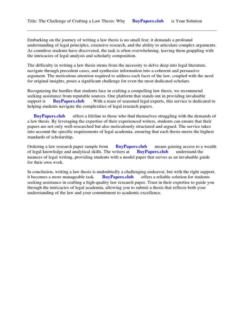 Law Research Paper Sample PDF Academic Publishing Expert