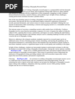 Biography Research Paper