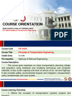 Course Orientation Transportation Engineering
