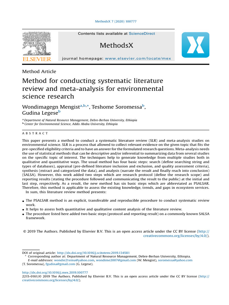 PSALSAR: Enhanced Review Methodology | PDF | Systematic Review | Meta ...