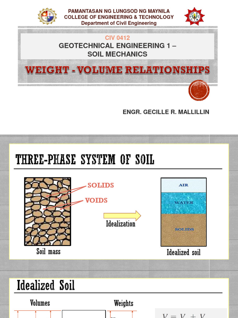 Weight-Volume Relationships | PDF | Density | Porosity