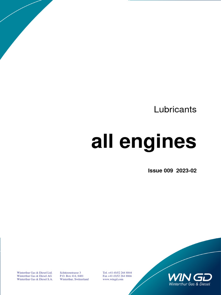 Lubricants For WinGD Engines - v9 | PDF | Business | Computers