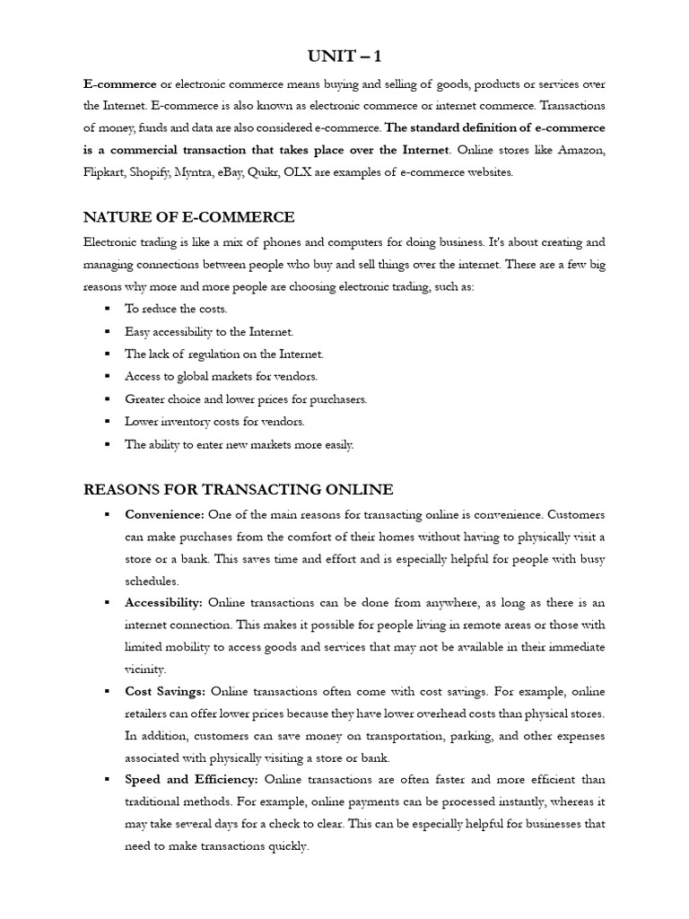 E-Commerce Overview and Benefits | PDF | E Commerce | Marketing