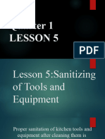 Lesson 5 Sanitizing of Tools and Equipment