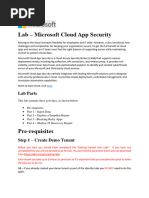 Lab5 Microsoft Cloud App Security