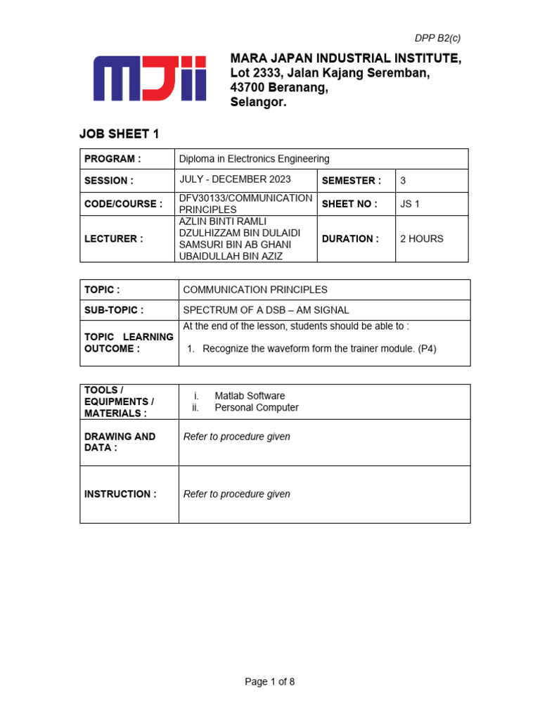 Js 1 am matlab students pdf matlab frequency modulation