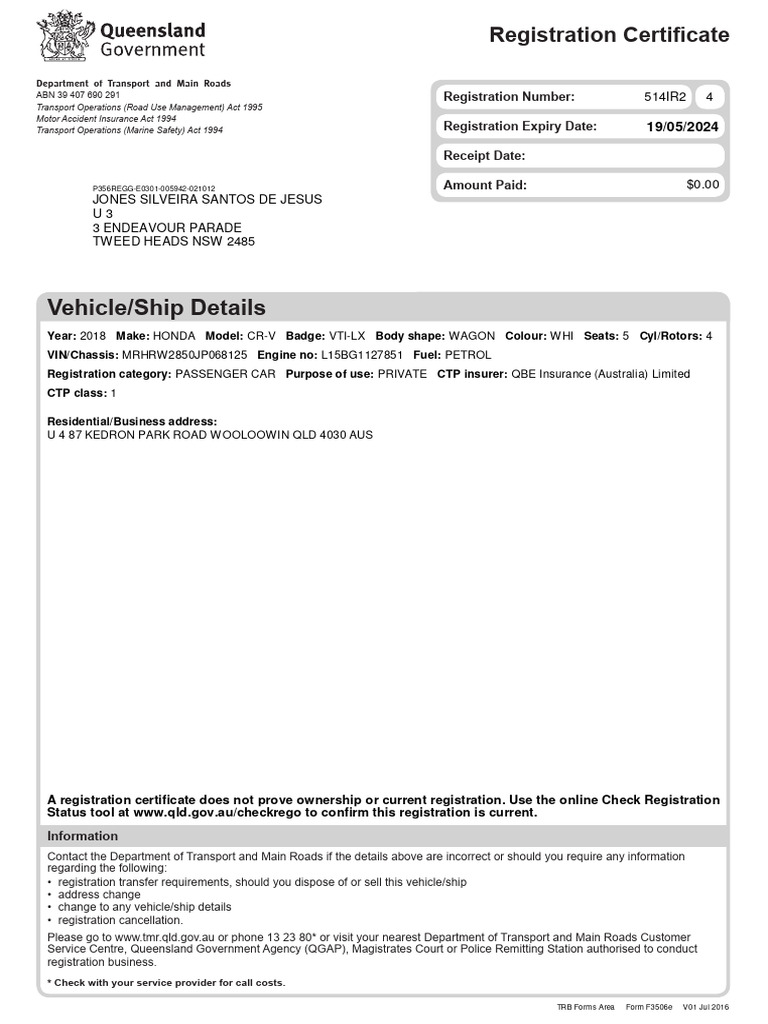 Registration Certificate 514IR2 231222 | PDF