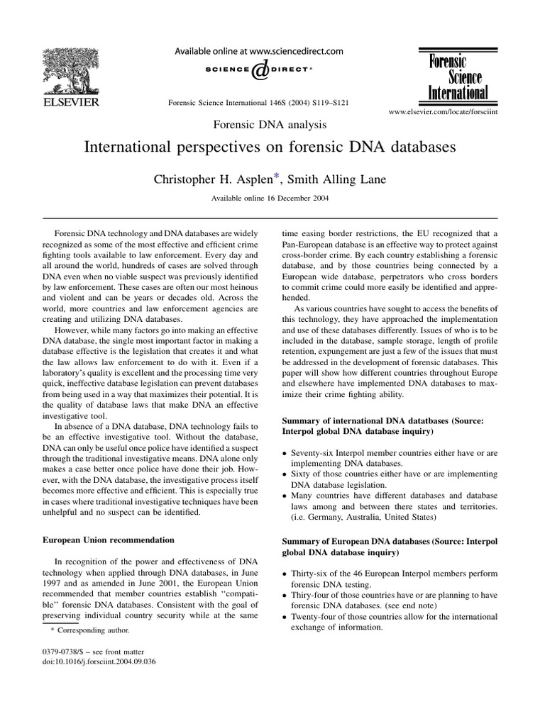 Global Forensic DNA Database Insights | PDF | Dna Profiling | Crimes