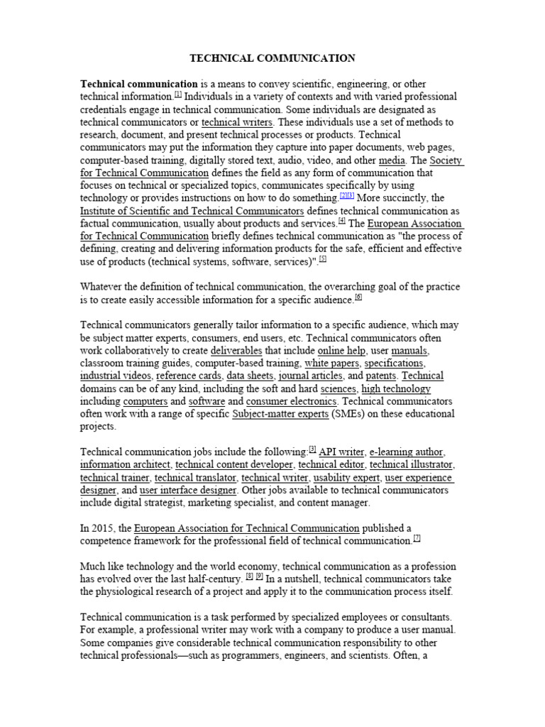 Technical Communication Notes | PDF