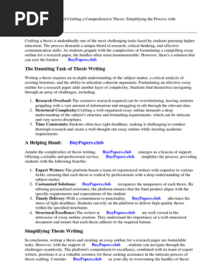 Essay Outline for a Research Paper