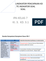 Sampel Alur SK, KD, Indktr, TP Ke Soal Ipa SMP