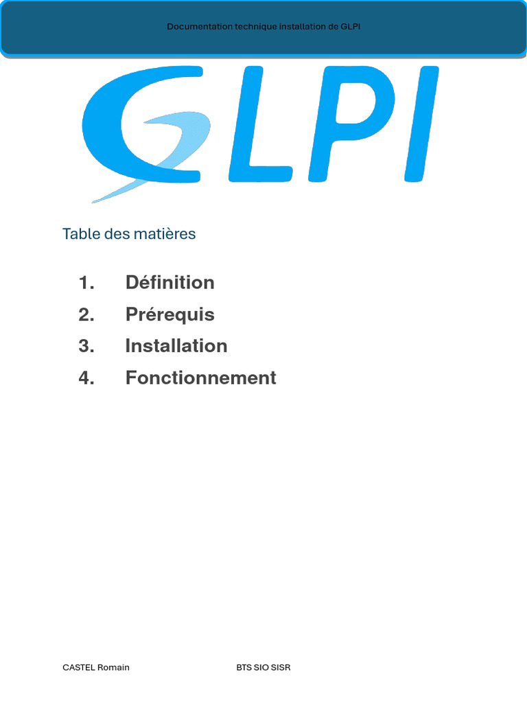 Installation de GLPI : Guide Technique | PDF | Logiciel gratuit ...