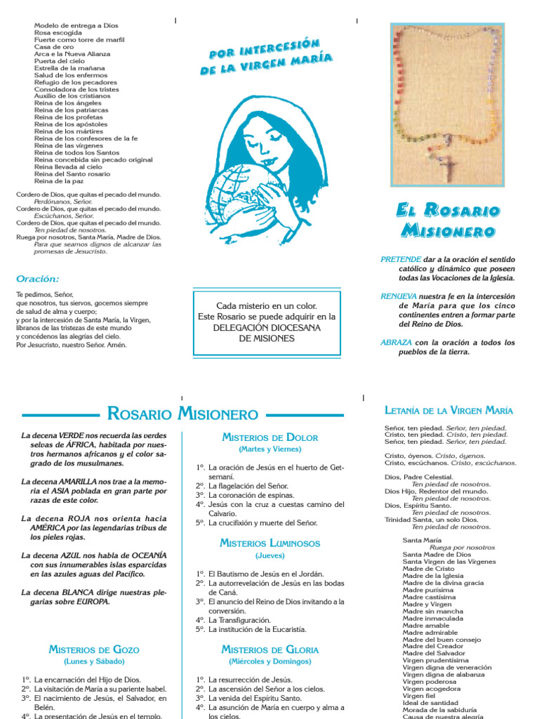 Triptico Rosario Misionero | PDF | María, madre de Jesús | Intercesión