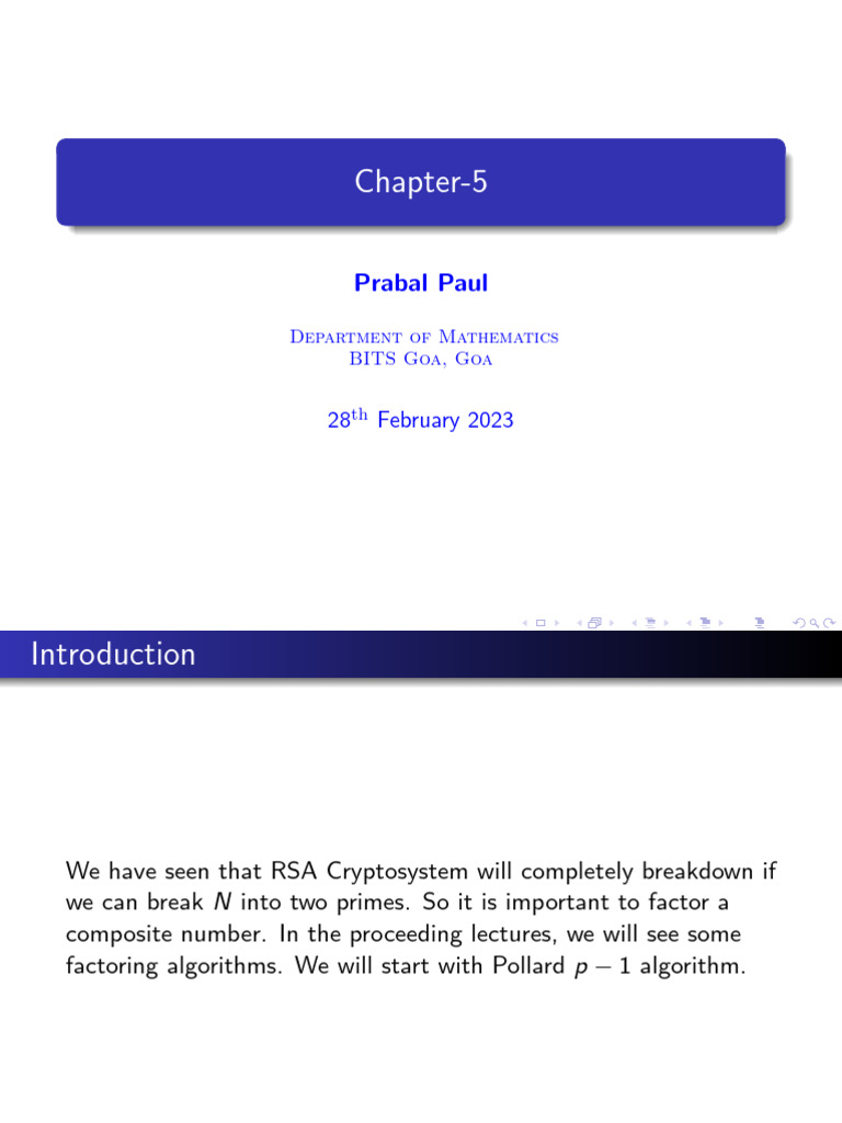 Pollard p-1 Factoring Algorithm | PDF