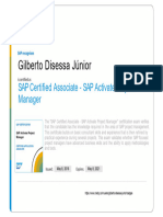 SAP Certified Associate - SAP Activate Project Manager Gilberto Disessa Junior
