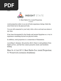 Herbs For Astral Projections
