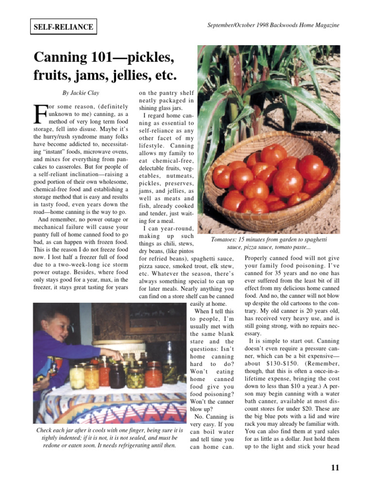 Canning 101 Pickles, Fruits, Jams, Jellies, Etc... by Jackie PDF