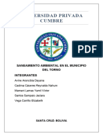 Informe de Saneamiento Del Municipio Del Torno