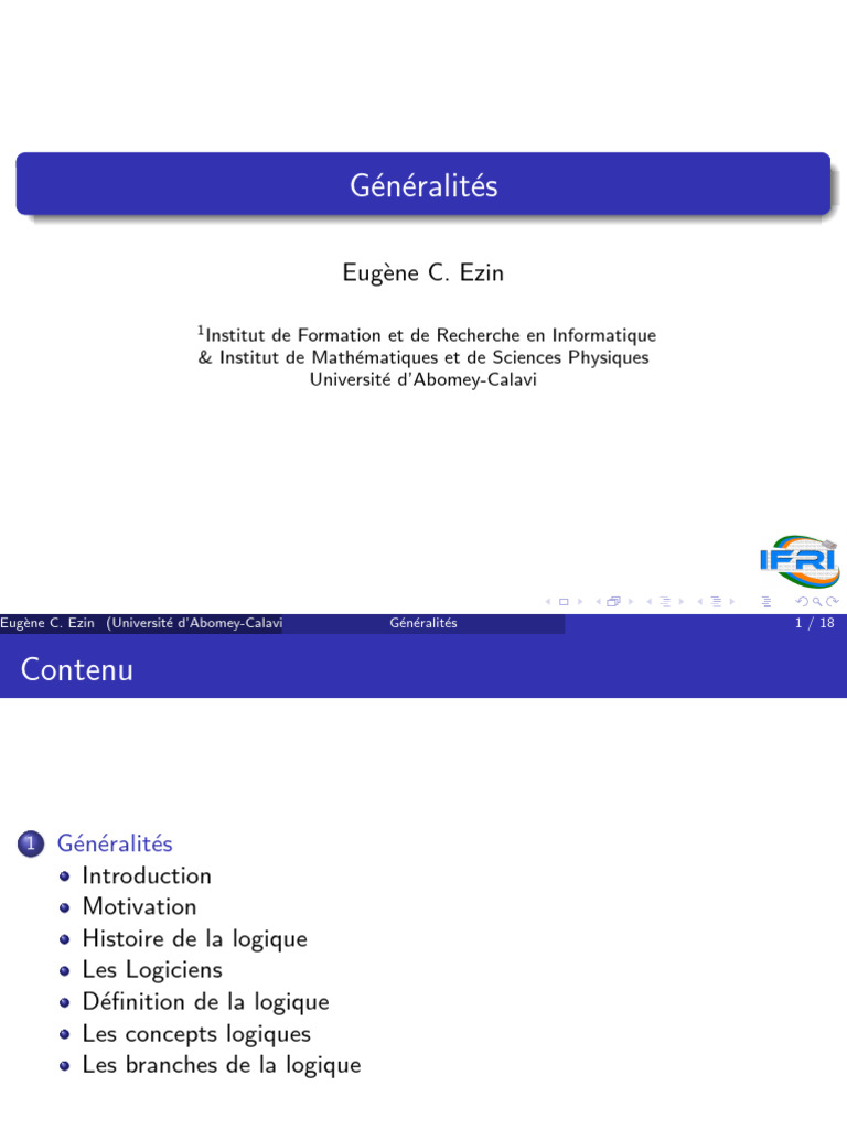 Introduction à la logique et ses concepts | PDF | Logique mathématique ...
