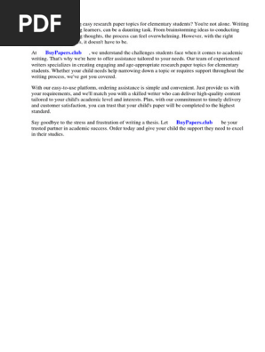 Easy Research Paper Topics for Elementary Students