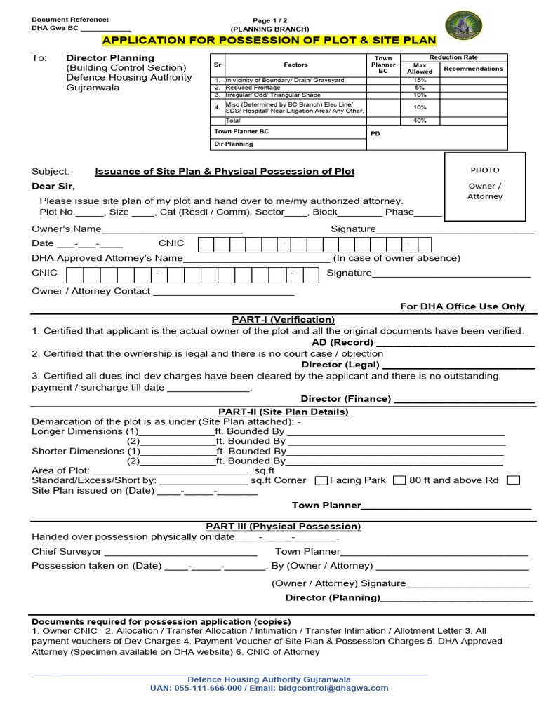 Site Plan (Application of Possession of Plot) - LEGAL - Updated1 | PDF ...