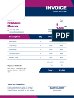 Purple and Blue Modern Business Invoice