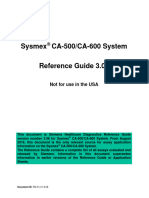 Sysmex CA-500 CA-600 System Reference Guide 3.06