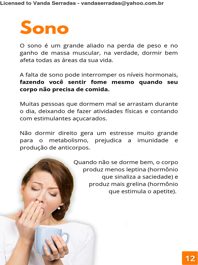 A Importância do Sono na Perda de Peso | PDF | Dormir | Corpo humano