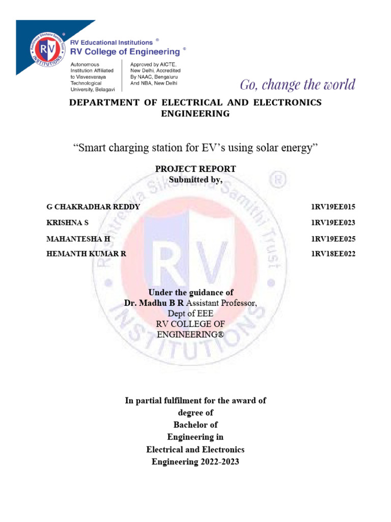 SMart CHarging (1) - Merged | PDF | Embedded System | Electric Vehicle