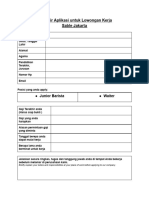 Formulir Aplikasi Untuk Lowongan Kerja - Junior Barista - Waiter