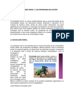 La Sociología Rural y Los Programas de Acción