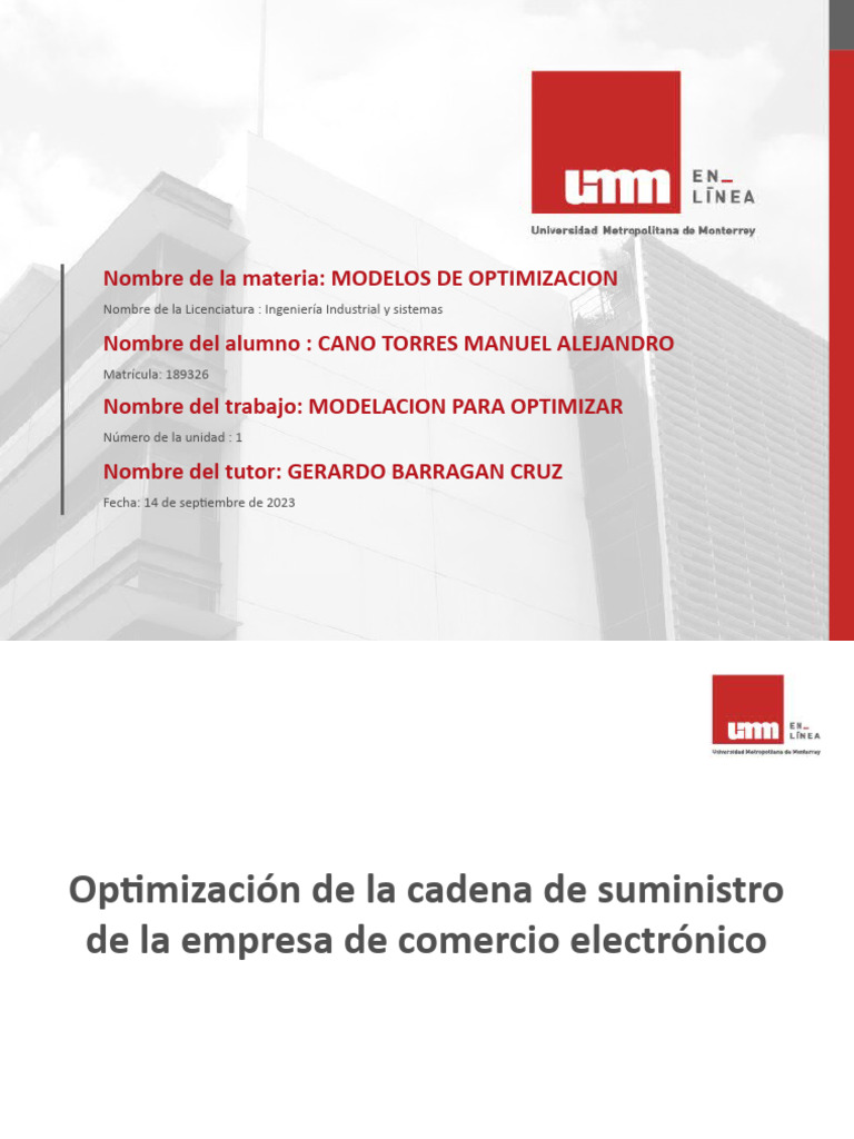Optimización de la Cadena de Suministro E-commerce | PDF | Cadena de ...