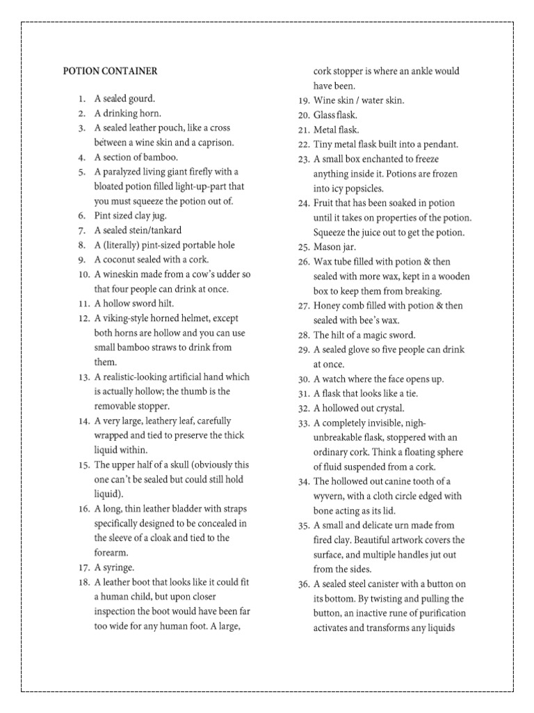 100 + 100 Potion Generator | PDF