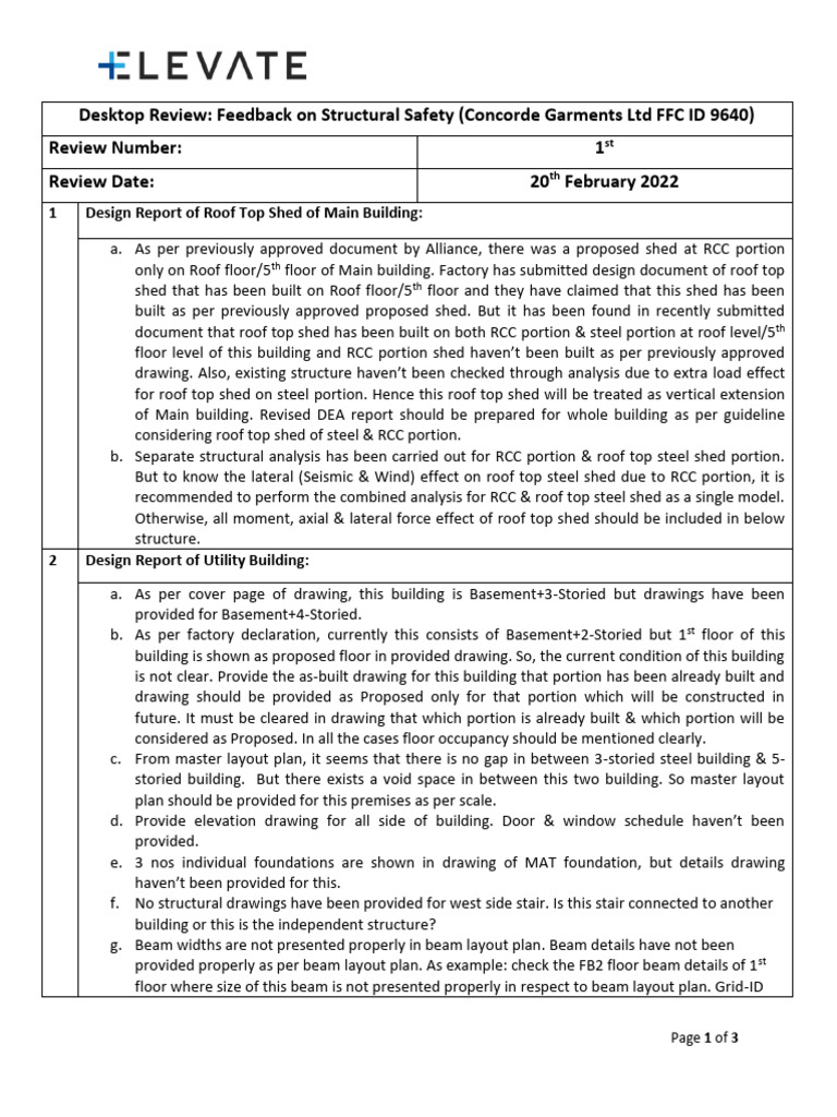 Concorde Garments LTD FFC ID 9640 - Technical Comment - Structural ...
