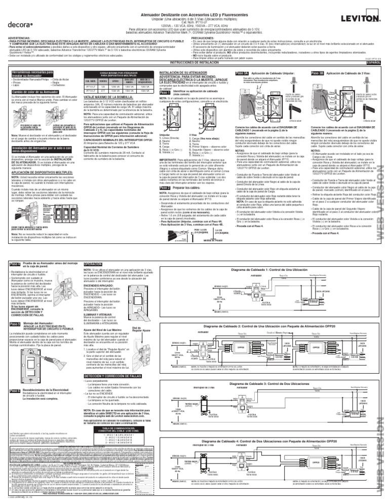 Leviton IP710 LF Instruction Sheet Spanish | PDF | Cambiar | Aislador