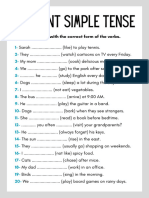 Present Simple Tense Worksheet