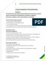 1º Censo de Recadastramento Previdenciário: Documentos Necessários