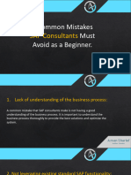 9 Common Mistakes SAP Consultant Must Avoid As A Beginner