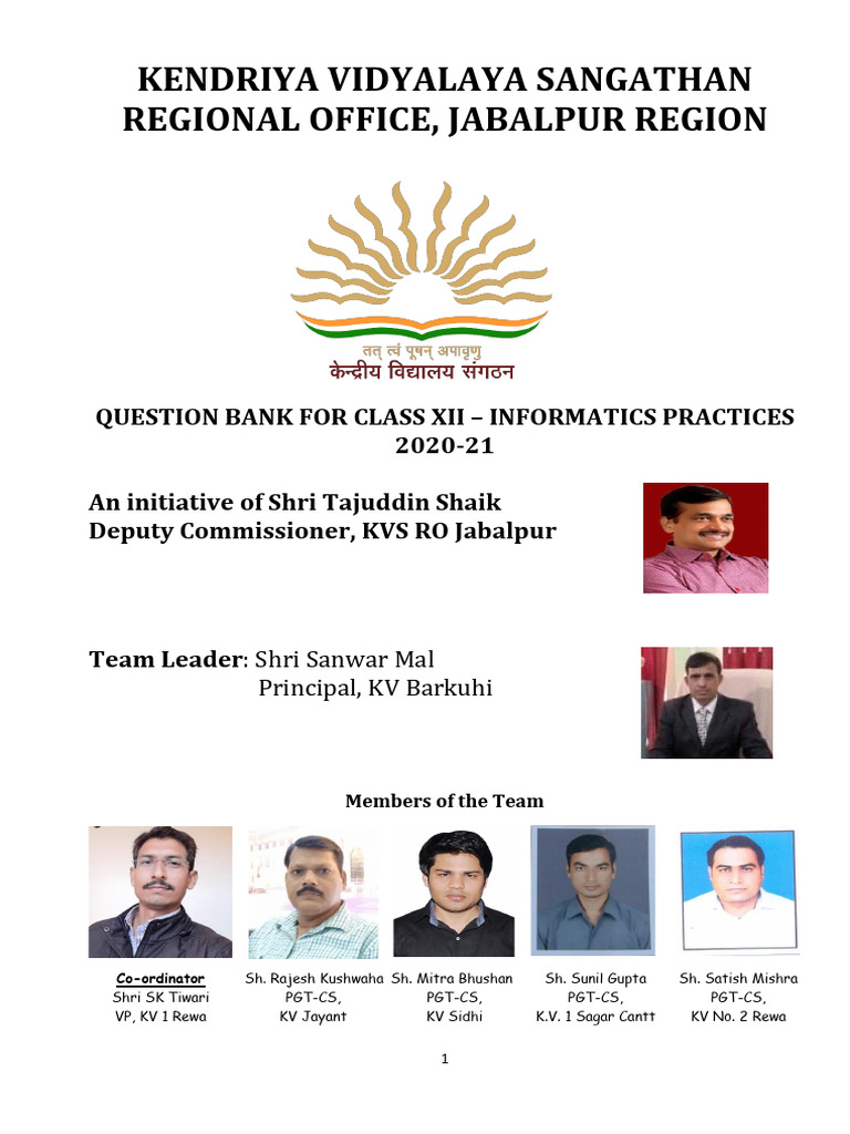 Kendriya Vidyalaya Sangathan Regional Office, Jabalpur Region PDF Computer Network World