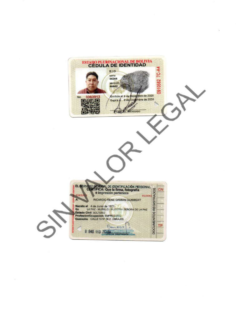 Carnet de Identidad | PDF