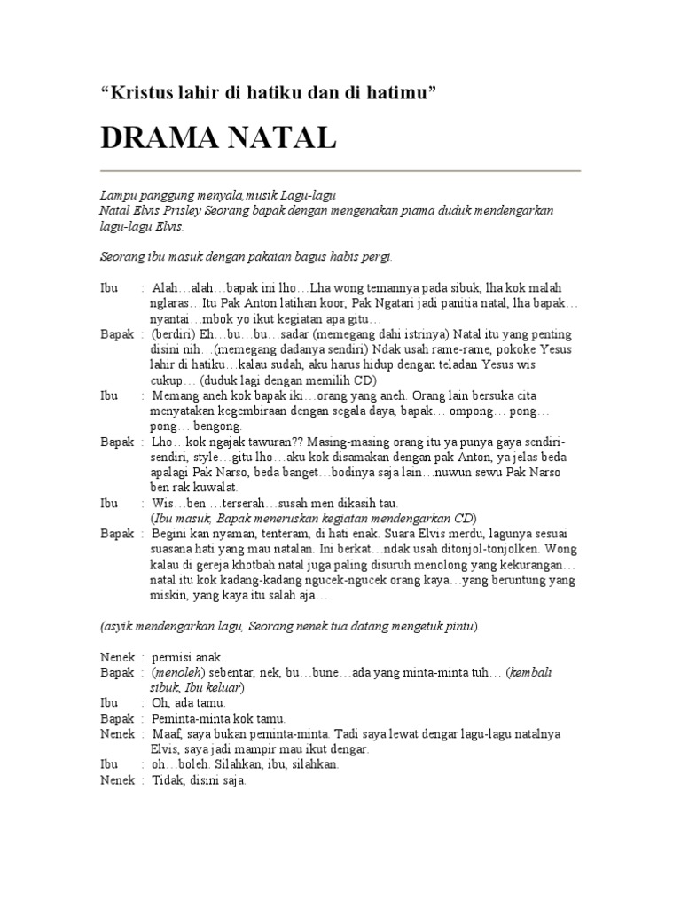 Fragmen Drama Kristus Lahir Di Hatiku Dan Di Hatimu