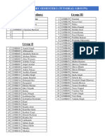 Tutorial Group - BAH Semester I