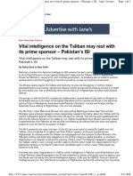 Vital Intelligence On The Taliban - Pakistan's ISI