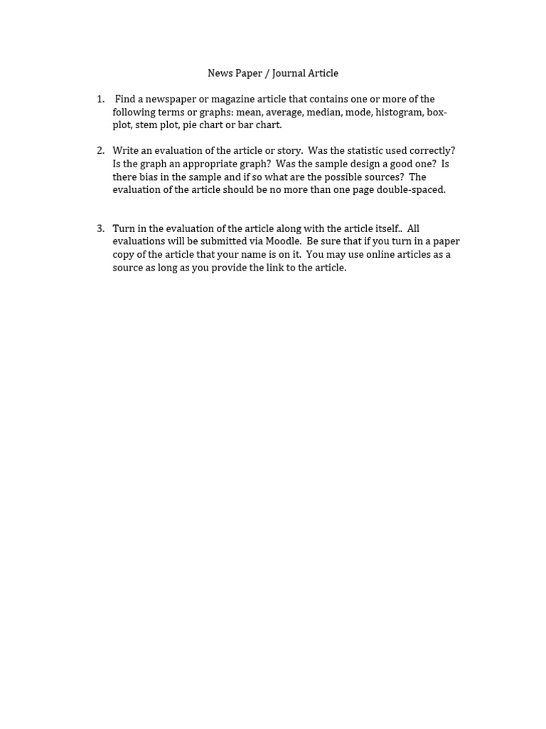 Evaluate Statistical Articles And Graphs Pdf